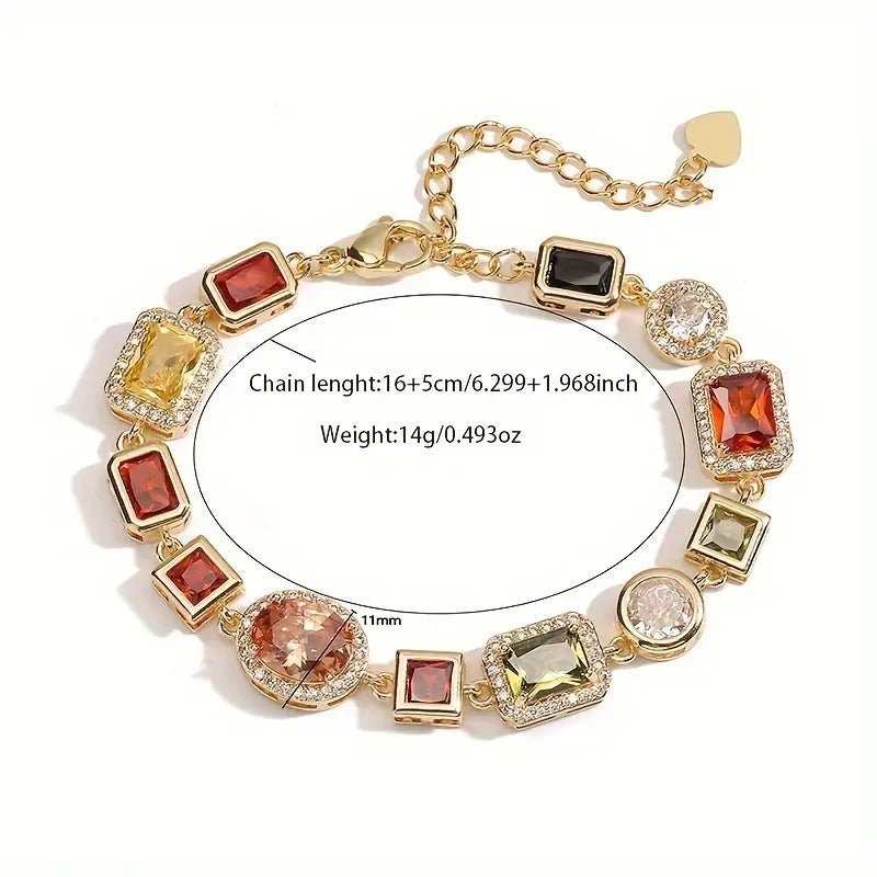Geometrische Zirkoon Sieraden Set - Modern Verguld Ketting & Oorbellen