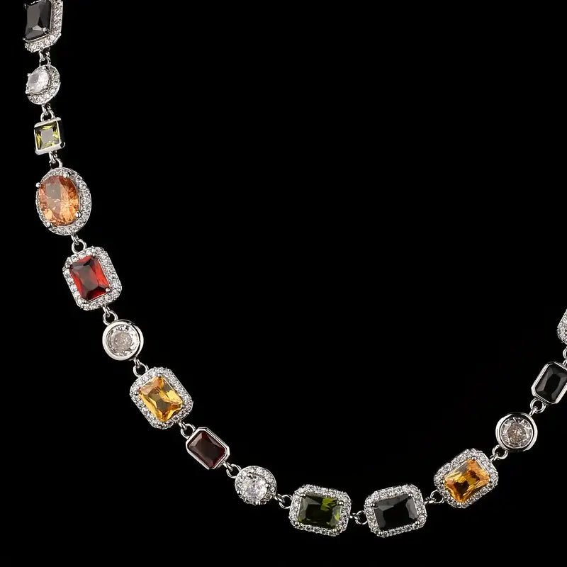 Geometrische Zirkoon Sieraden Set - Modern Verguld Ketting & Oorbellen