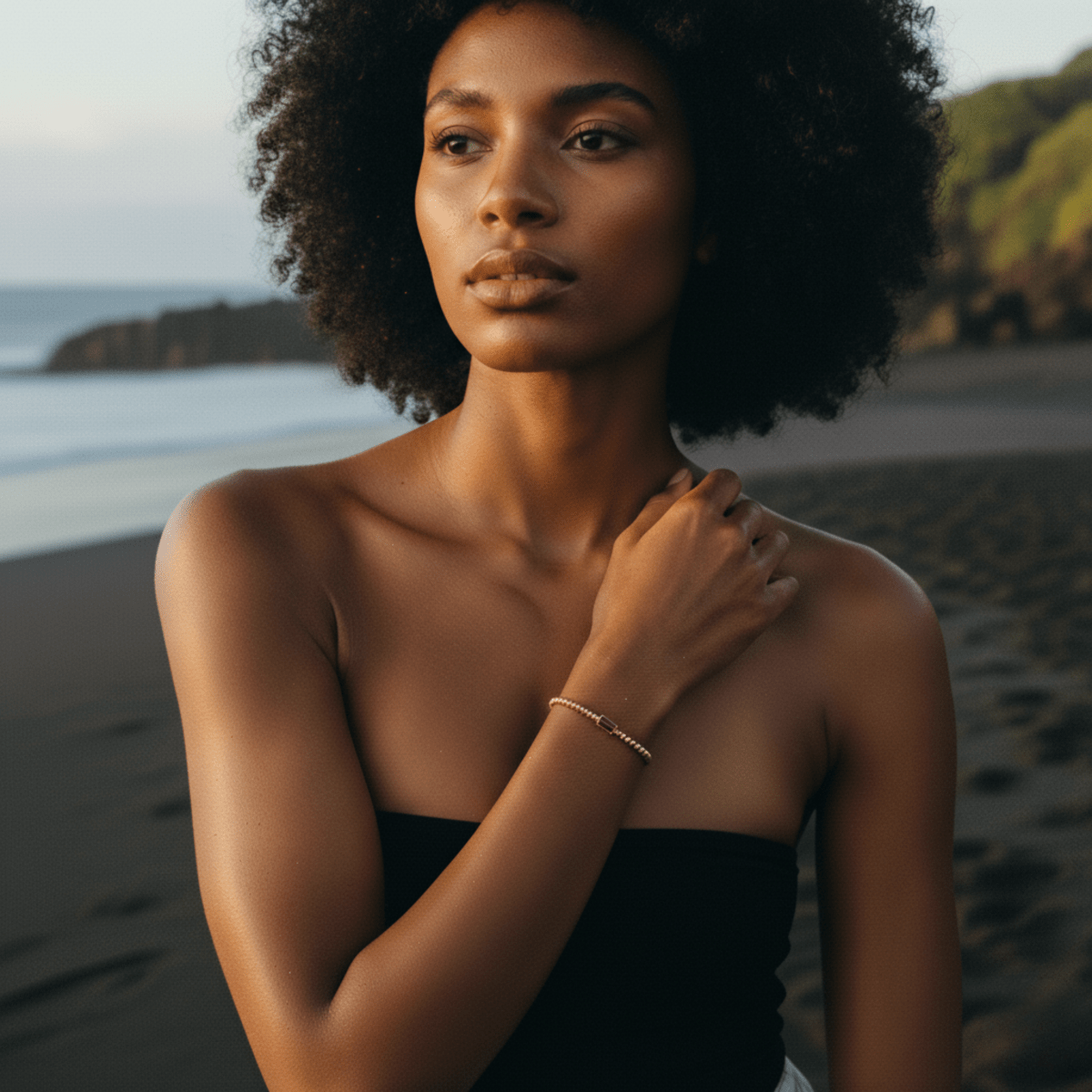 Bracelet en pierre de naissance en or avec un design élégant à perles pour un style personnalisé