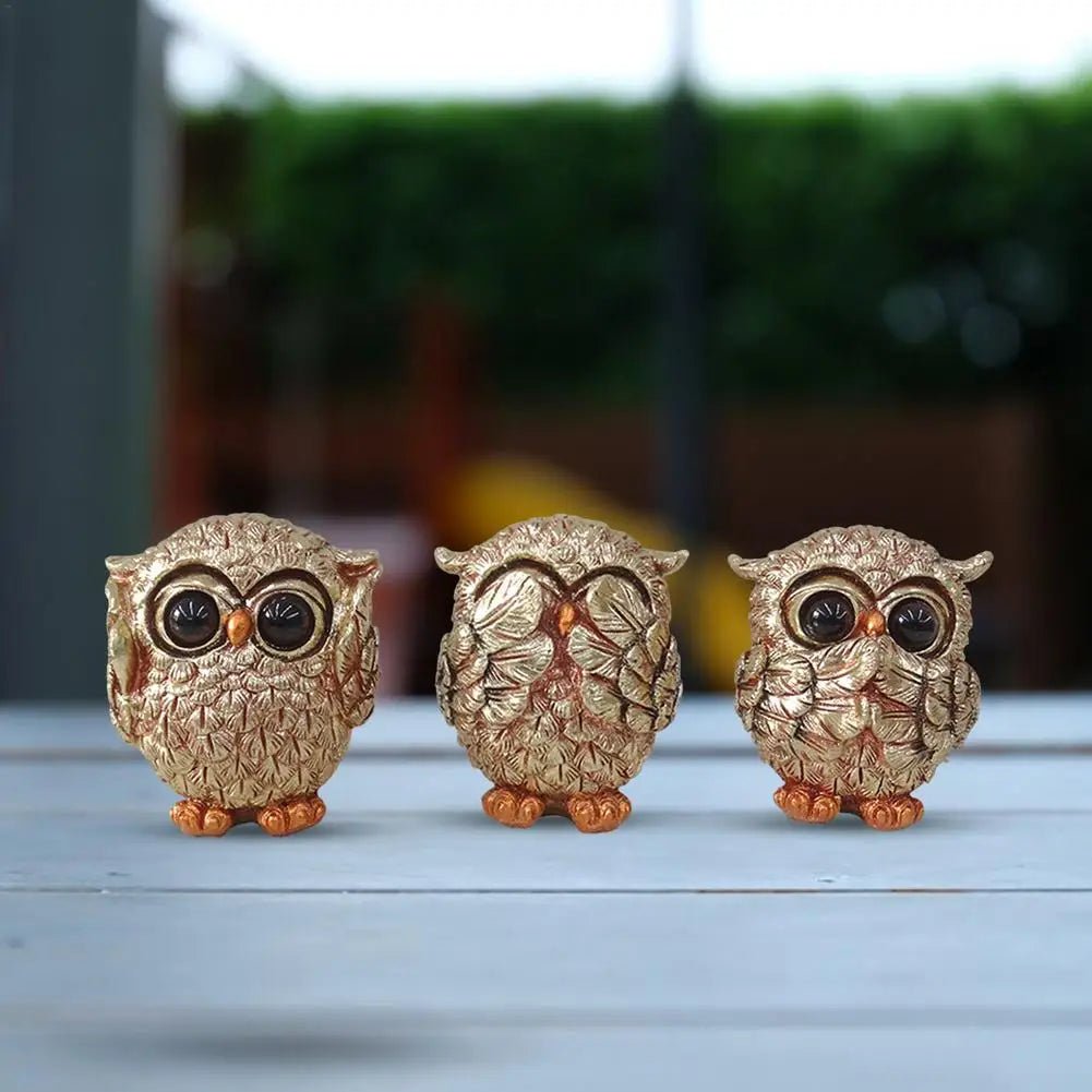 Statue décorative de hibou Goldeule - Or antique fabriqué à la main pour les intérieurs élégants