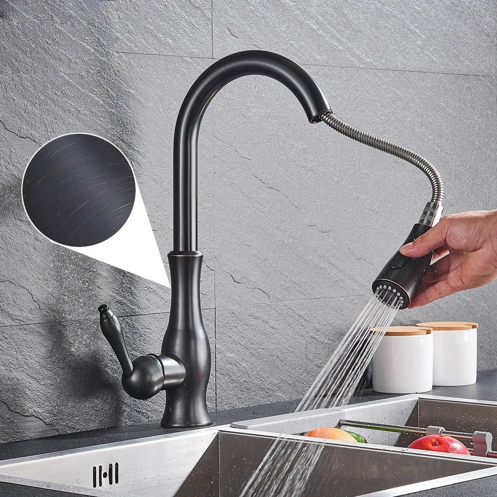 Goldstream Kitchen Mixer - luxurious kitchen tap with extendable shower & shooting function in the golden finish 11