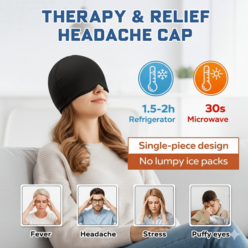 HEADCOOL – Máscara de terapia caliente y fría para aliviar dolores de cabeza y migrañas