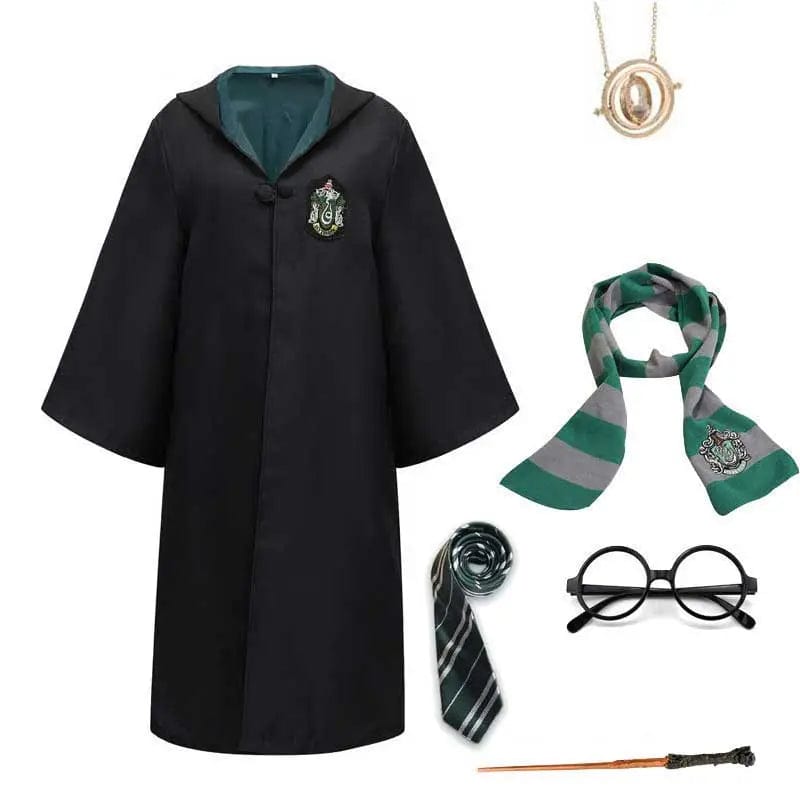 Complete Harry Potter Costume Set with Hogwarts Robe, Wand, Scarf & Glasses 3