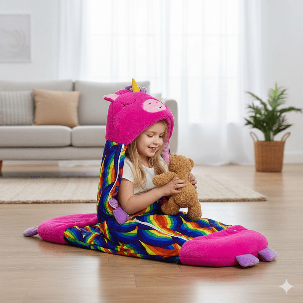 HUGSLEEPERS – 2-in-1 Plüschtier & Schlafsack für Kinder