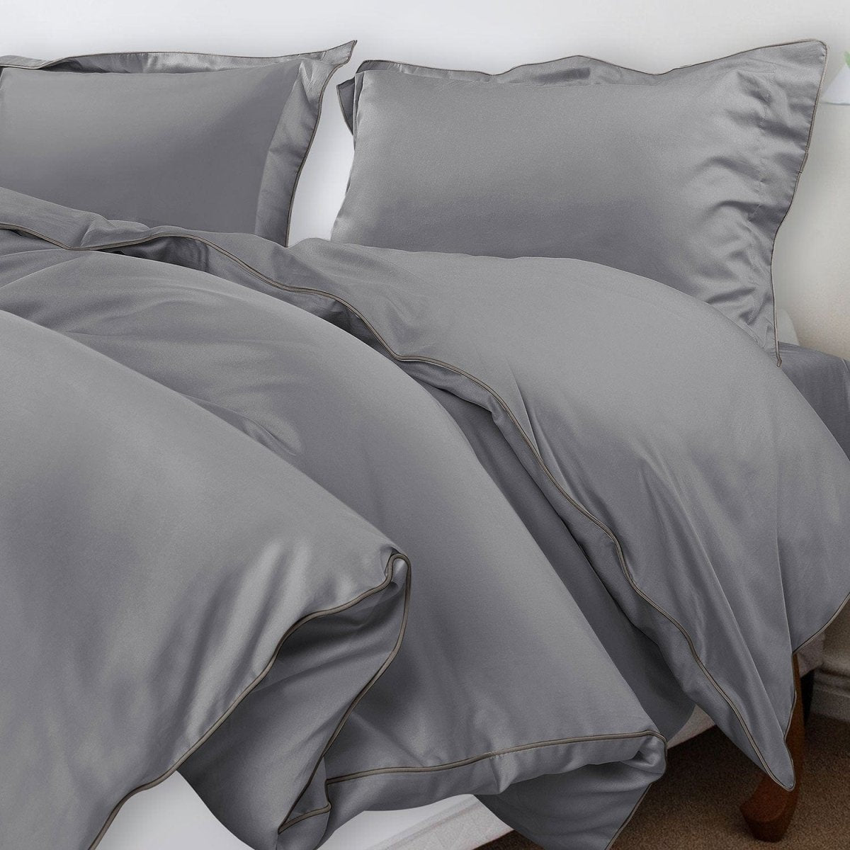 ITALIANEVE – Juego de ropa de cama de algodón 500 TC con funda nórdica y fundas de almohada