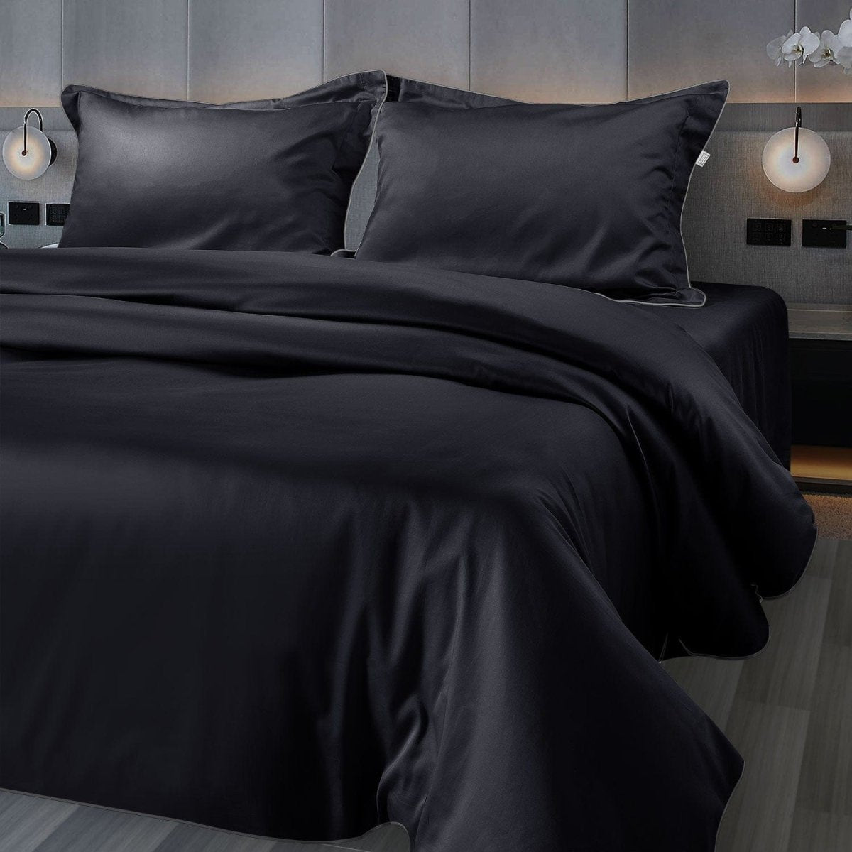 ITALIANEVE – Juego de ropa de cama de algodón 500 TC con funda nórdica y fundas de almohada