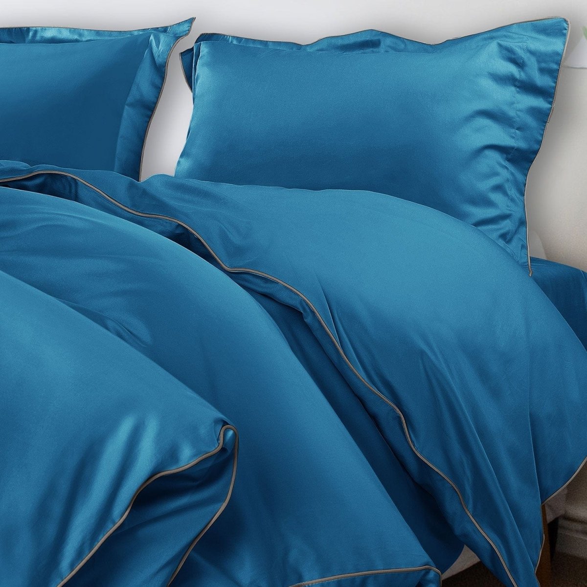 ITALIANEVE – Juego de ropa de cama de algodón 500 TC con funda nórdica y fundas de almohada