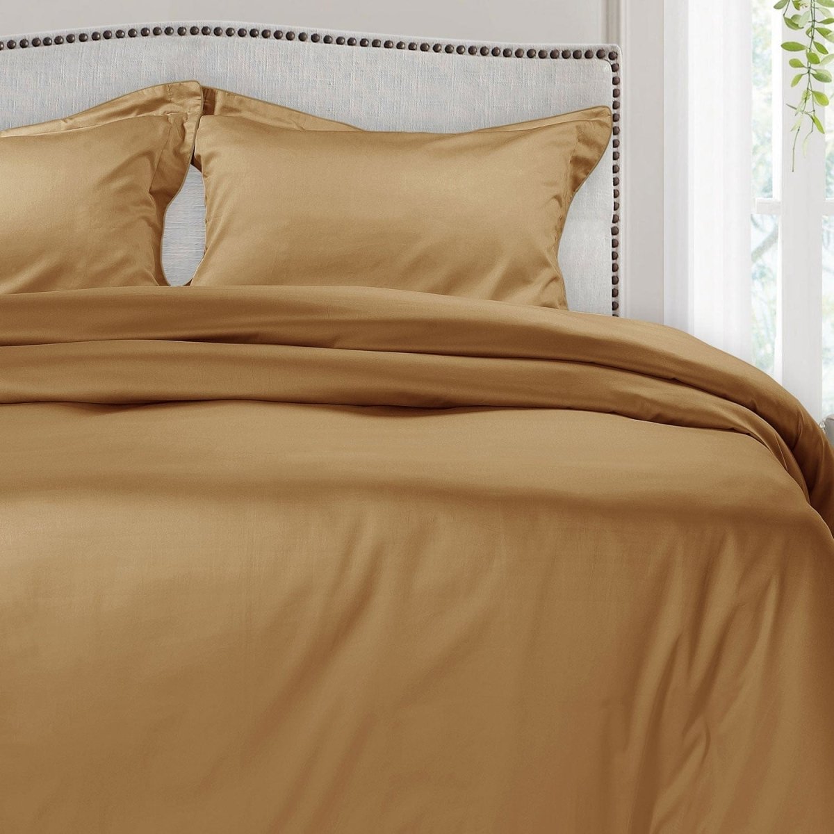 ITALIANEVE – Juego de ropa de cama de algodón 500 TC con funda nórdica y fundas de almohada