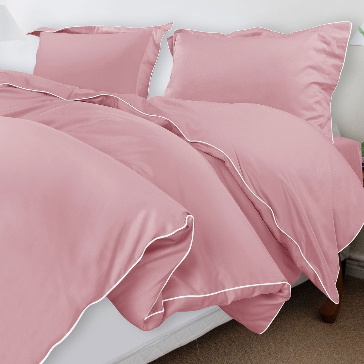 ITALIANEVE – Juego de ropa de cama de algodón 500 TC con funda nórdica y fundas de almohada