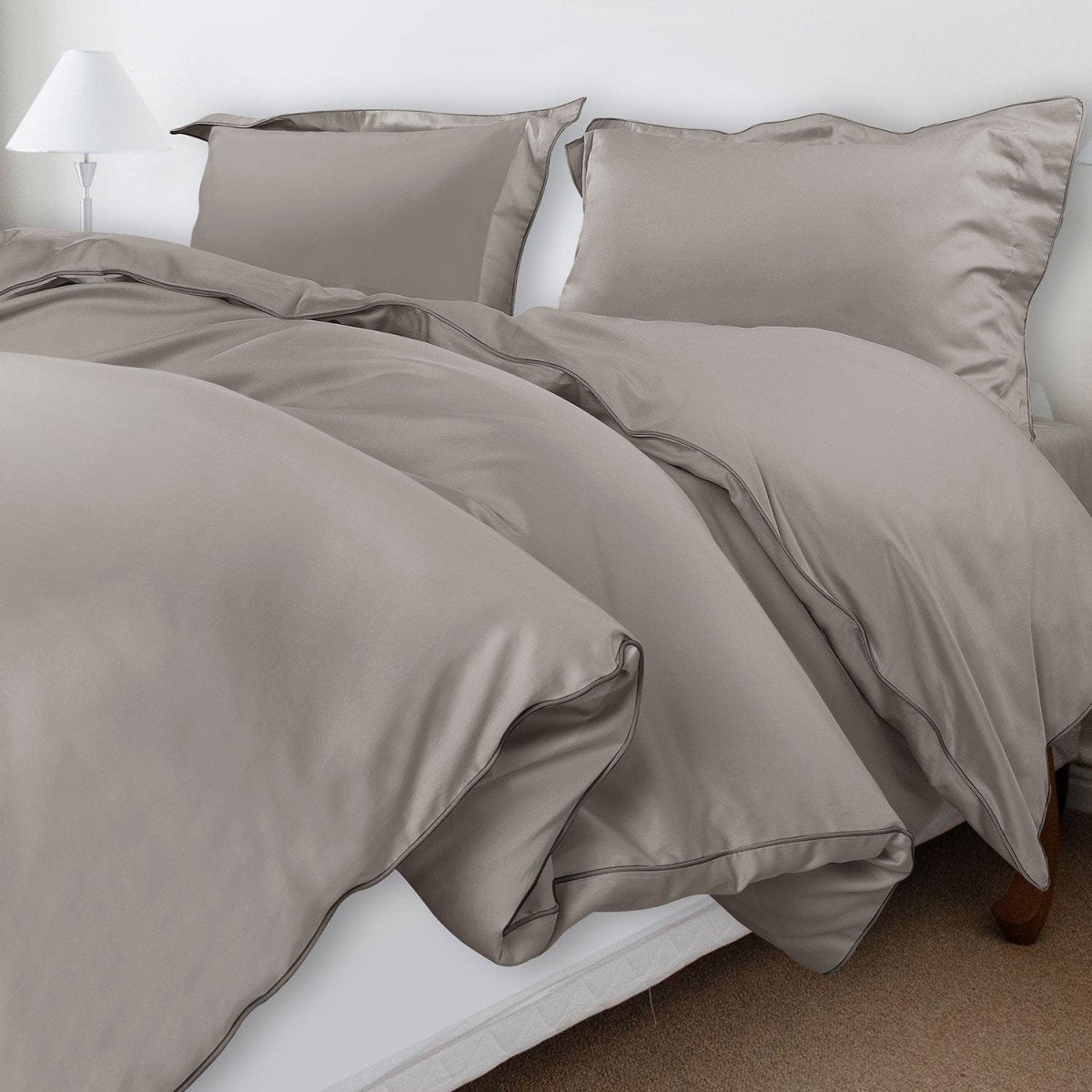 ITALIANEVE – Juego de ropa de cama de algodón 500 TC con funda nórdica y fundas de almohada