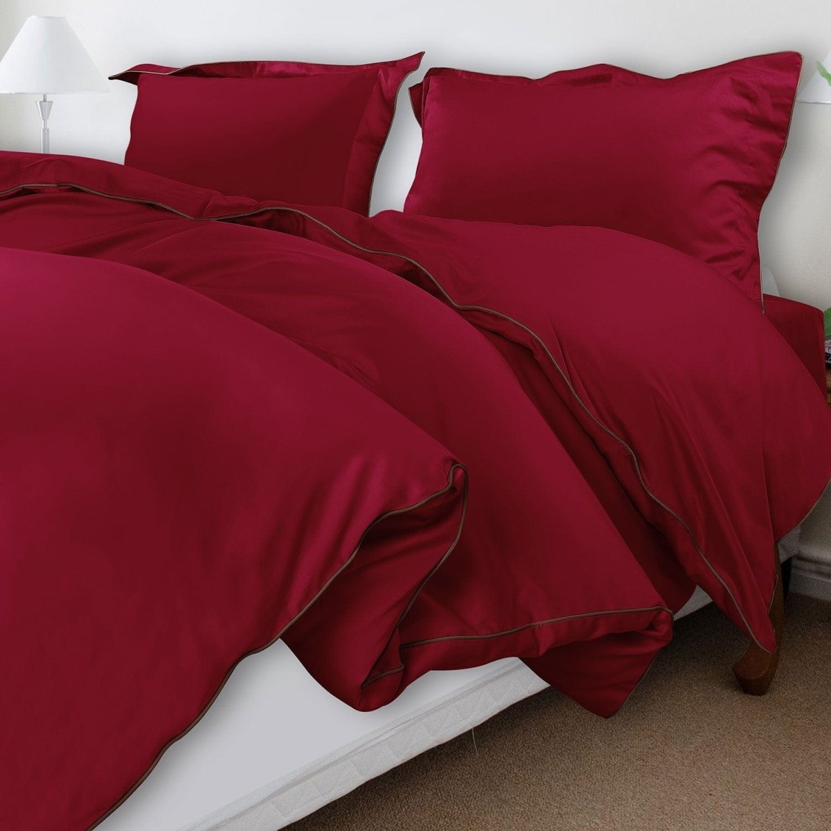 ITALIANEVE – Juego de ropa de cama de algodón 500 TC con funda nórdica y fundas de almohada