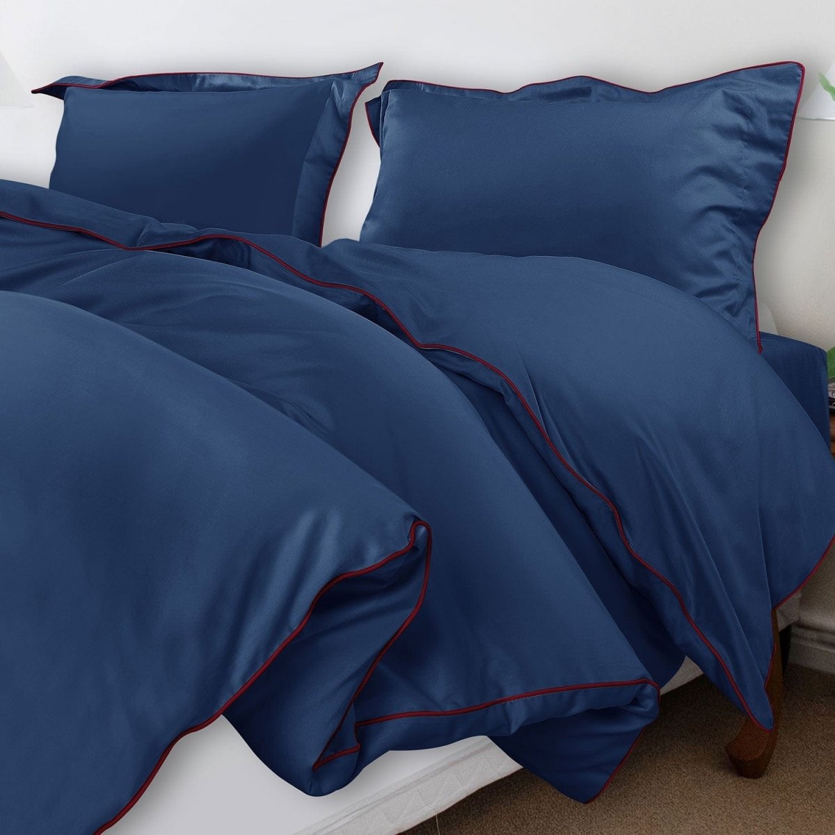 ITALIANEVE – Juego de ropa de cama de algodón 500 TC con funda nórdica y fundas de almohada