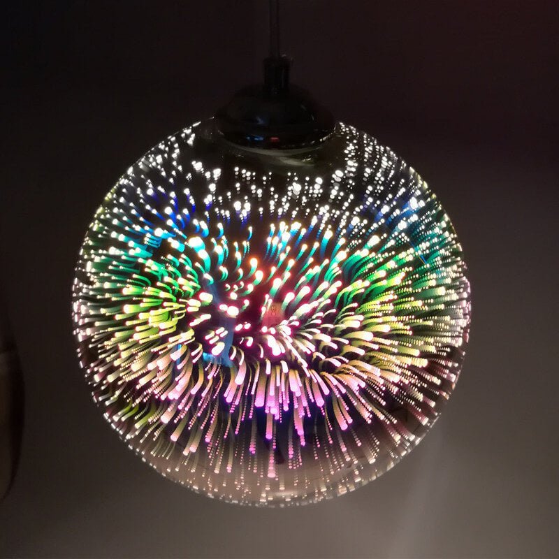 SPARKDOME – 3D Glas-Kuppel-Hängeleuchte mit bunter Beleuchtung