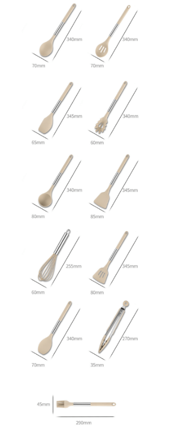 Nordeka - 11-Piece Silicone Utensil Set with Holder, Heat Resistant & Non-Stick Safe 6
