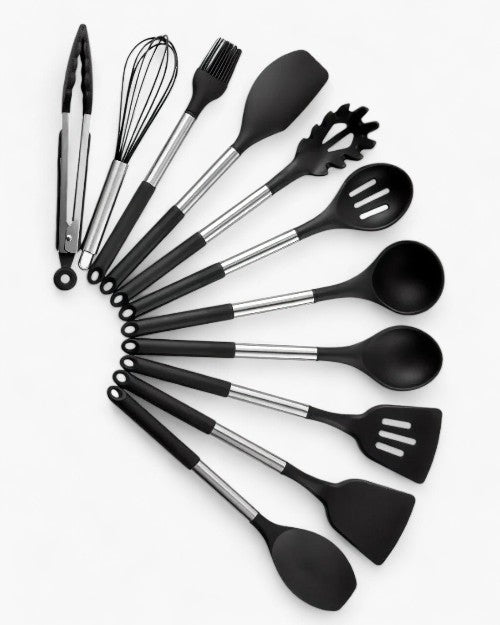 Nordeka - 11-Piece Silicone Utensil Set with Holder, Heat Resistant & Non-Stick Safe 5