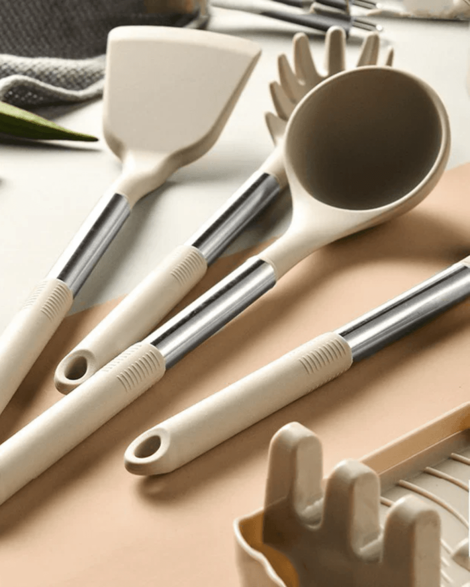 Nordeka - 11-Piece Silicone Utensil Set with Holder, Heat Resistant & Non-Stick Safe 3