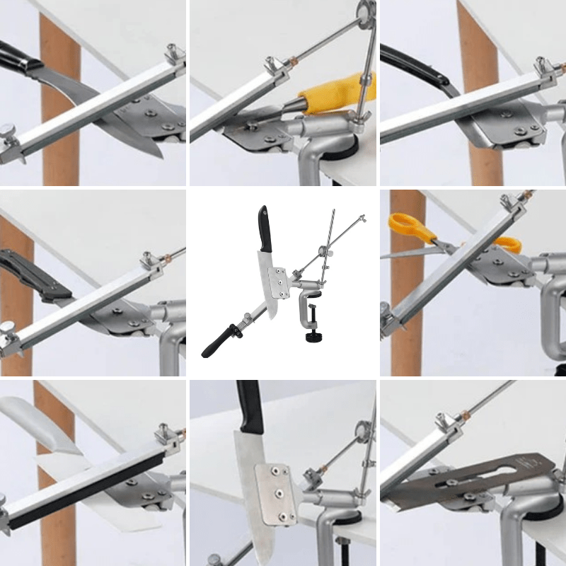 Knife Sharpener with 7 Sharpening Stones – Professional Kitchen Tool for All Knife Types, Aluminum Alloy and Stainless Steel-6