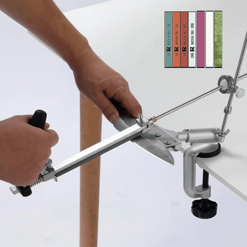 Knife Sharpener with 7 Sharpening Stones – Professional Kitchen Tool for All Knife Types, Aluminum Alloy and Stainless Steel-1