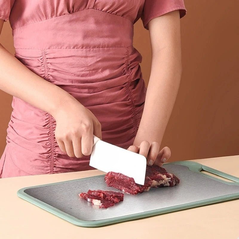 Lattea – Tabla de cortar de acero inoxidable de doble cara con superficie antiadherente