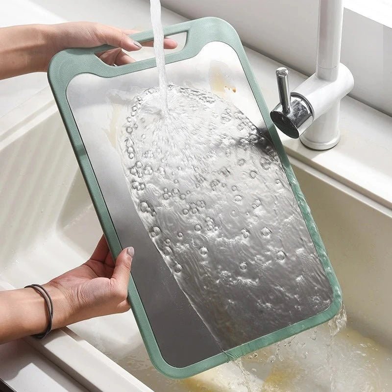 Lattea – Tabla de cortar de acero inoxidable de doble cara con superficie antiadherente