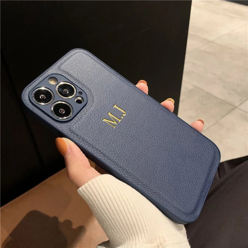 LEATHIQUE – Funda personalizada de cuero para iPhone con iniciales