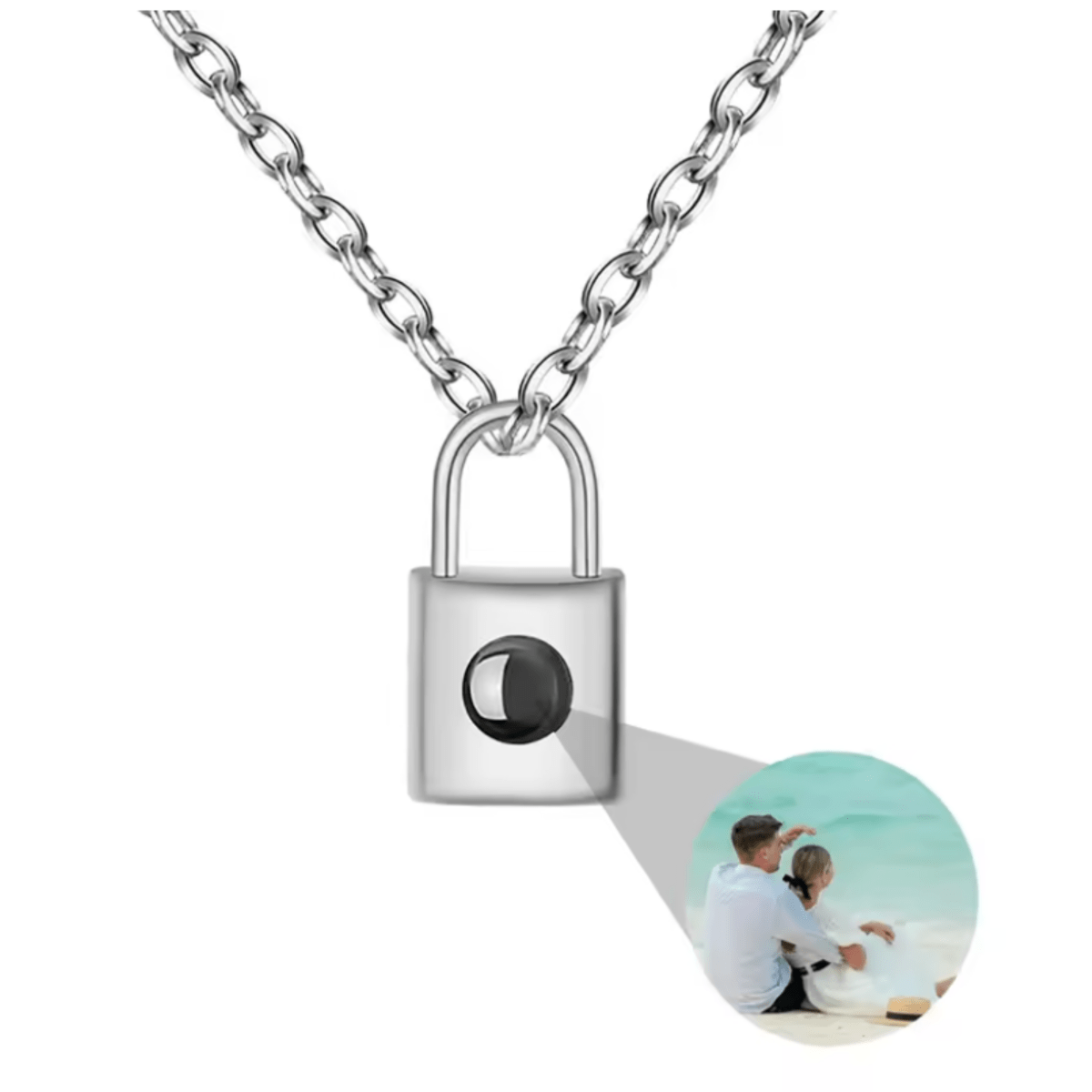 MEMORIA – Collar personalizado con proyección de foto y colgante en forma de corazón