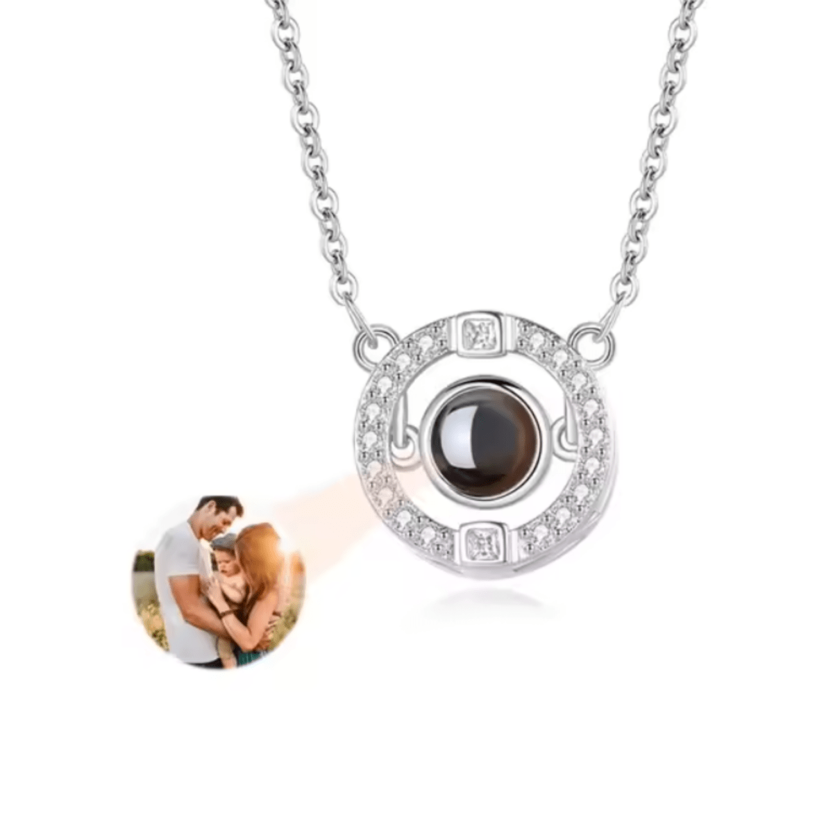 MEMORIA – Collar personalizado con proyección de foto y colgante en forma de corazón