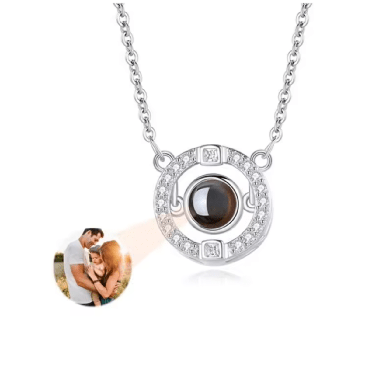 MEMORIA – Collar personalizado con proyección de foto y colgante en forma de corazón