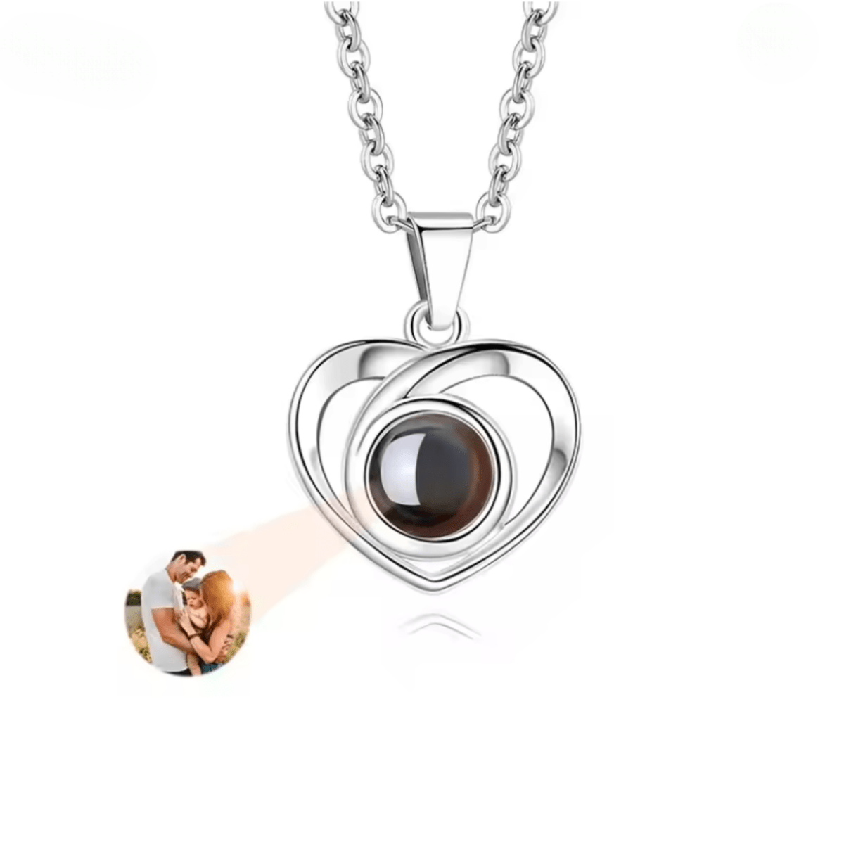 MEMORIA – Collar personalizado con proyección de foto y colgante en forma de corazón