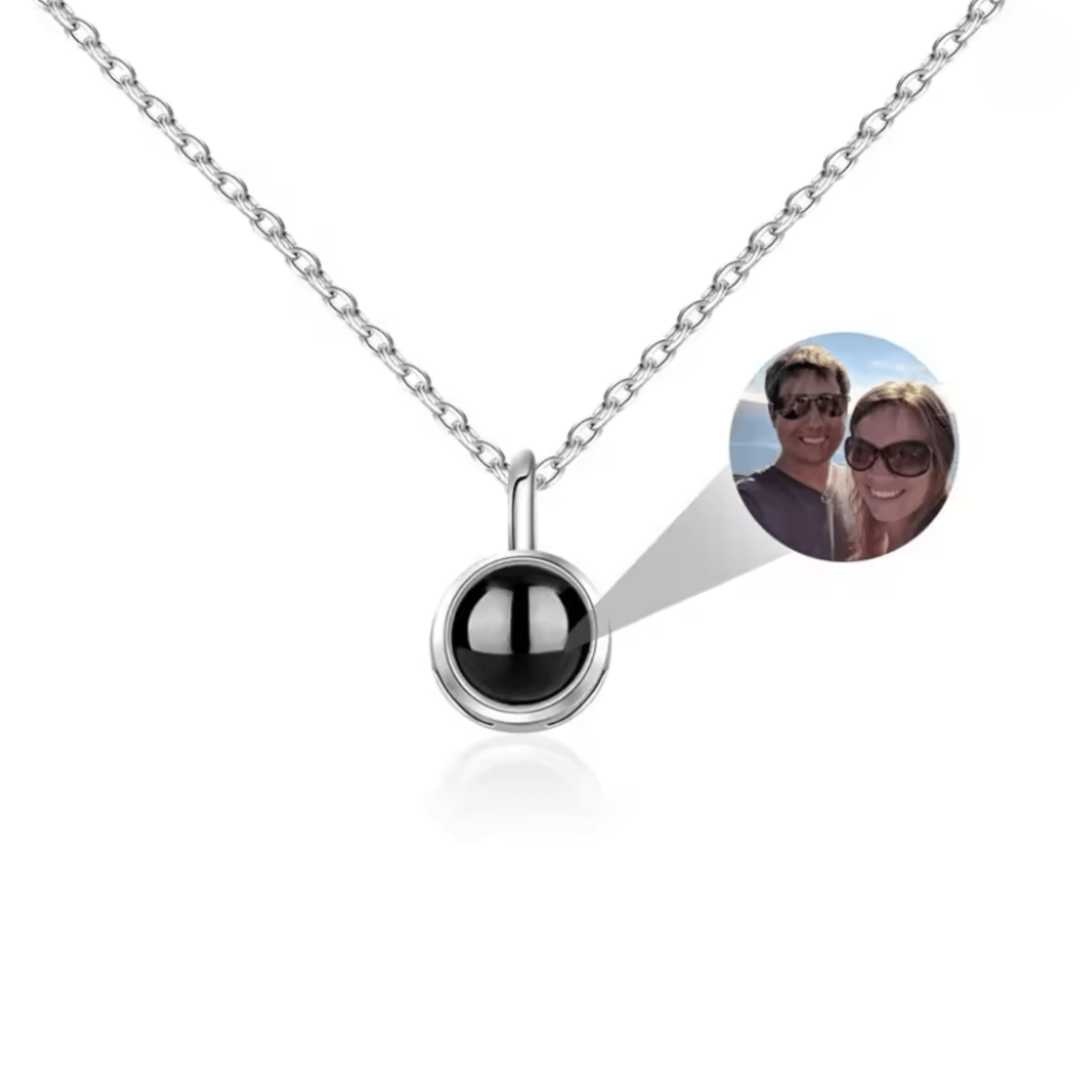 MEMORIA – Collar personalizado con proyección de foto y colgante en forma de corazón