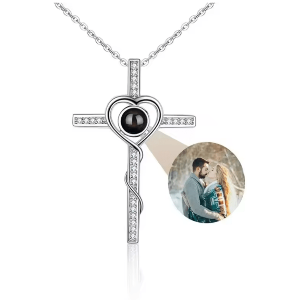 MEMORIA – Collar personalizado con proyección de foto y colgante en forma de corazón