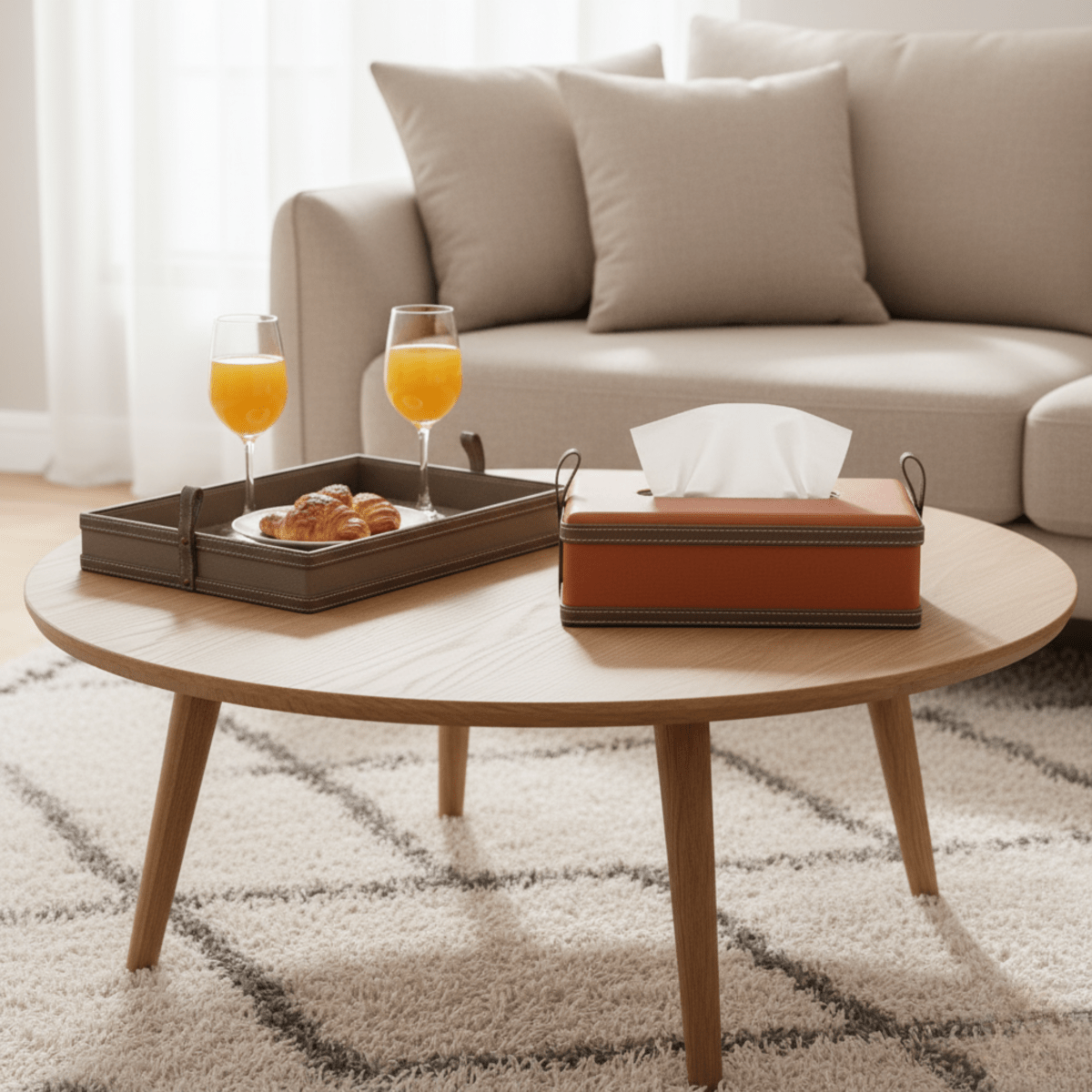 Modèra Premium Leatherite Taschentuchbox | Stilvoller und langlebiger Taschentuchorganizer für moderne Räume