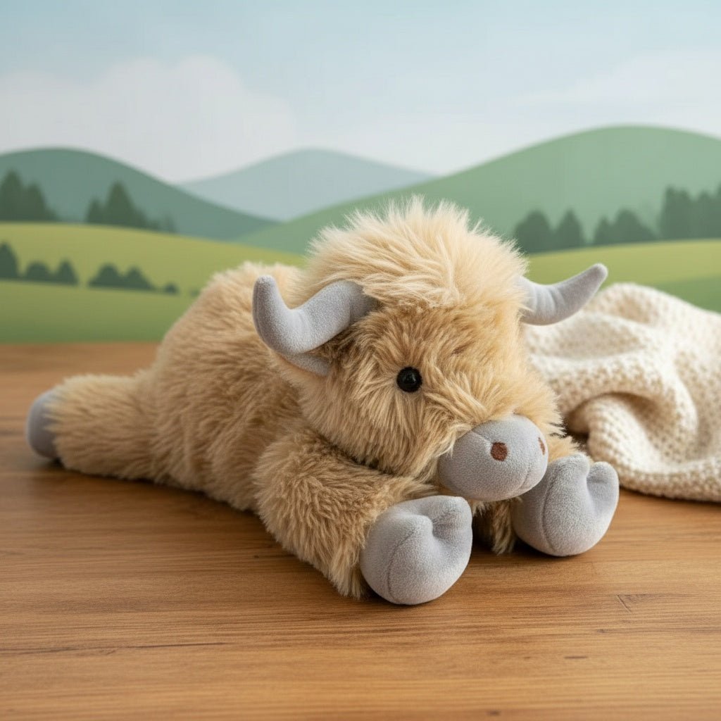 Highland Cow Plush Toy - Realistic Soft Stuffed Animal for All Ages 1