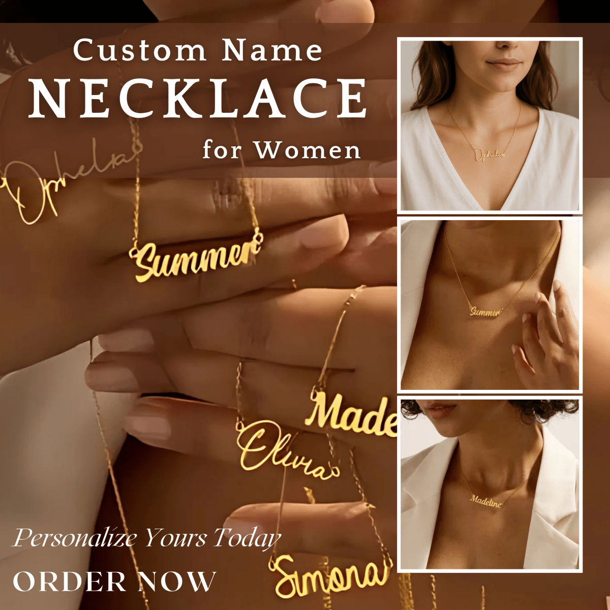 NOMELIA – Elegante personalisierte Namenskette für Damen