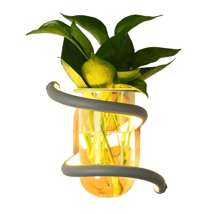 NORDLUME – Nordische Holz-Außenwandvase mit LED-Beleuchtung