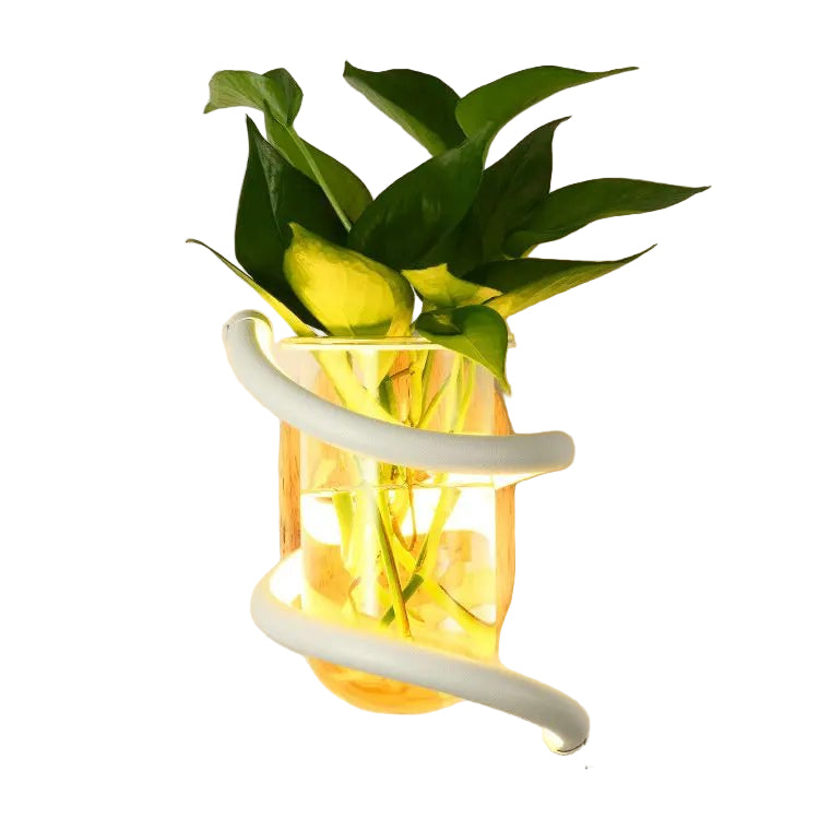 NORDLUME – Nordische Holz-Außenwandvase mit LED-Beleuchtung