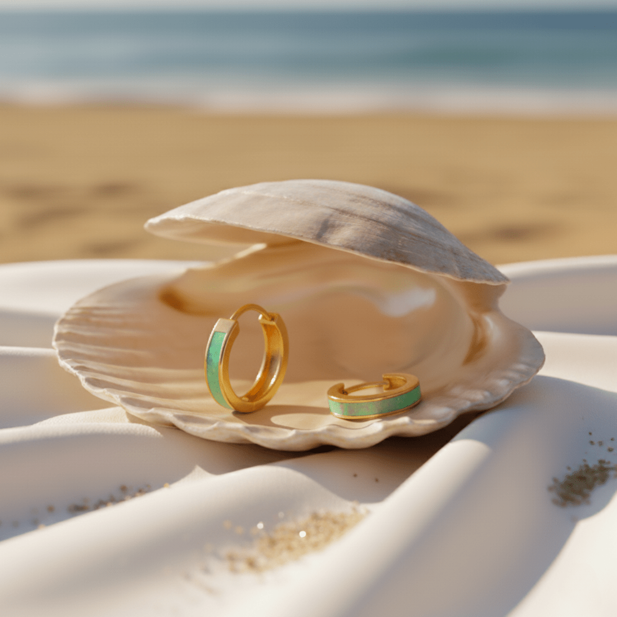Opal Inlay Huggie Oorringen - Kleurrijk Ontwerp voor Dagelijks Gebruik