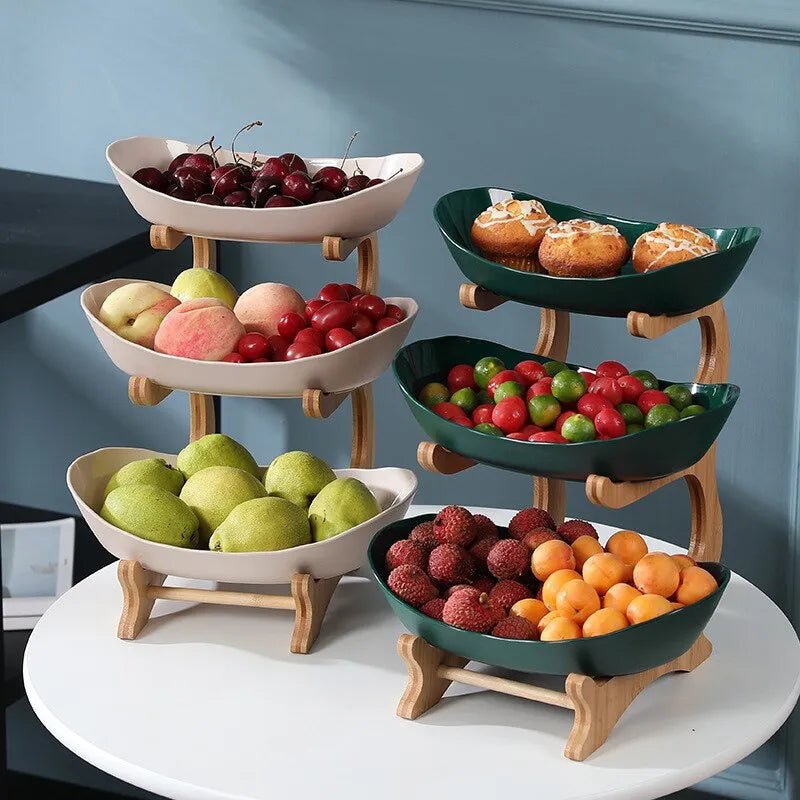 Frutero Ovaluxe de Niveles | Elegante organizador de cocina de 2 y 3 niveles para frutas y snacks