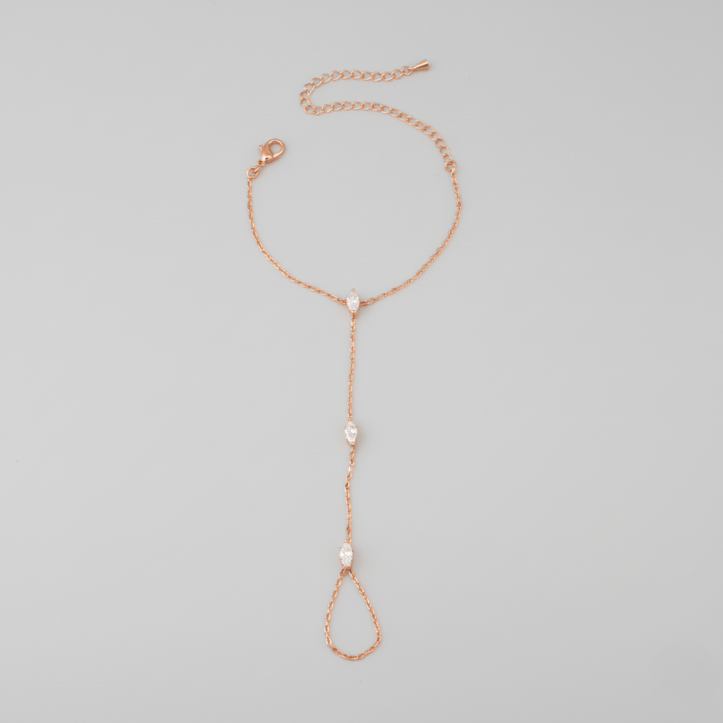 PalmGrace – Verstelbare Vinger Ring Palm Armband met Stralende Kristallen