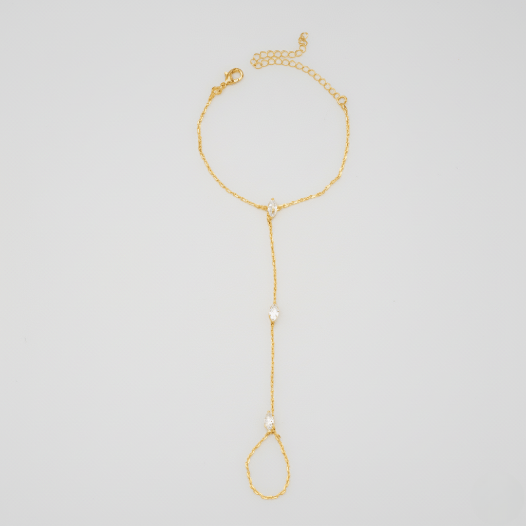 PalmGrace – Verstelbare Vinger Ring Palm Armband met Stralende Kristallen