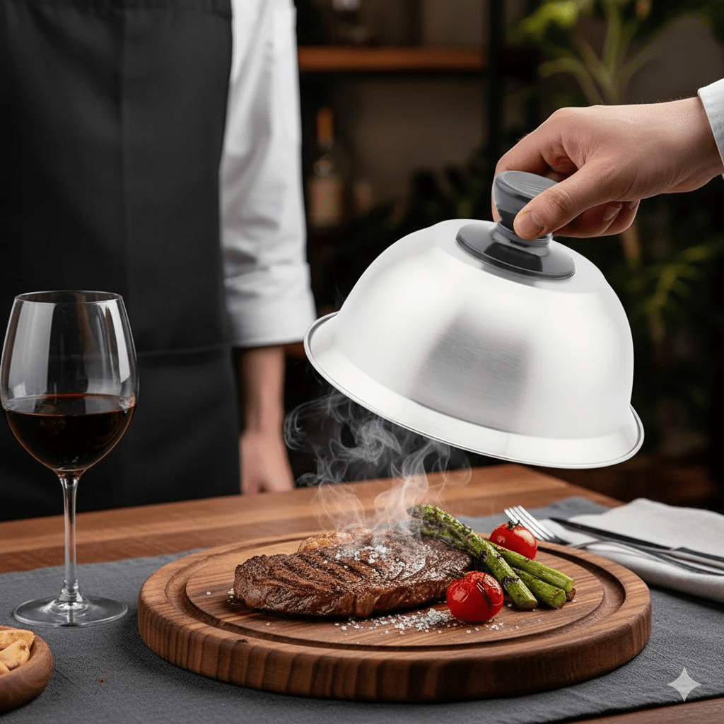 PANSHIELD – Edelstahlhaube für gleichmäßiges Kochen & Schmelzen