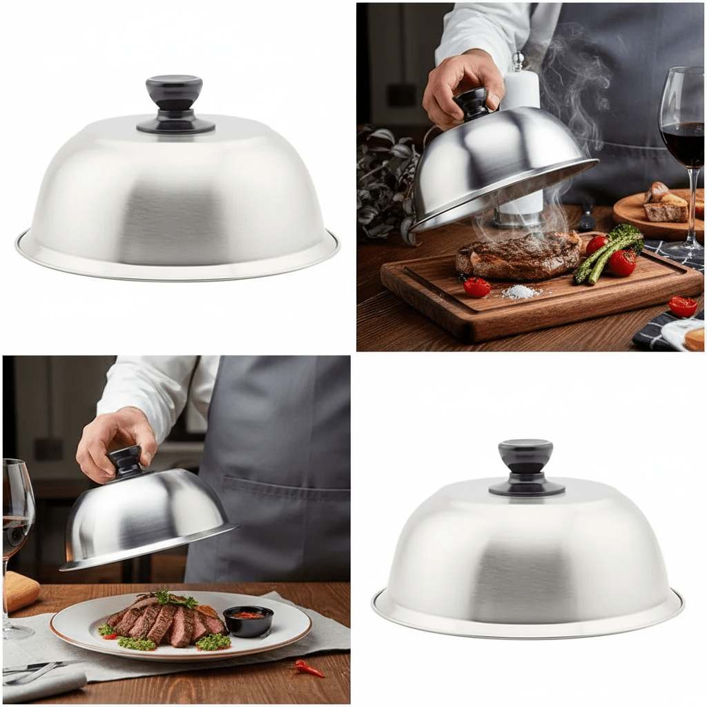 PANSHIELD – Edelstahlhaube für gleichmäßiges Kochen & Schmelzen