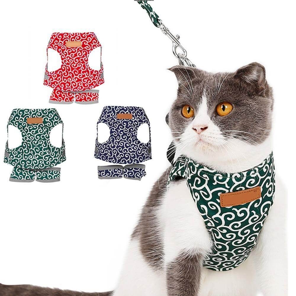 PAWVENTURE HARNESS – Cat Harness Vest Set with Breathable Mesh & Leash