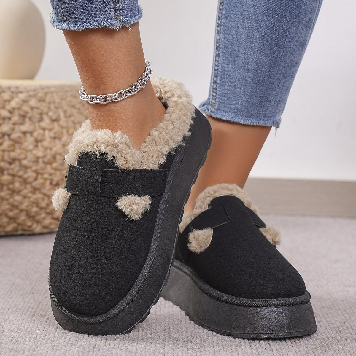 PLUSHORIA – Zapatillas de casa de felpa acogedoras para mujer