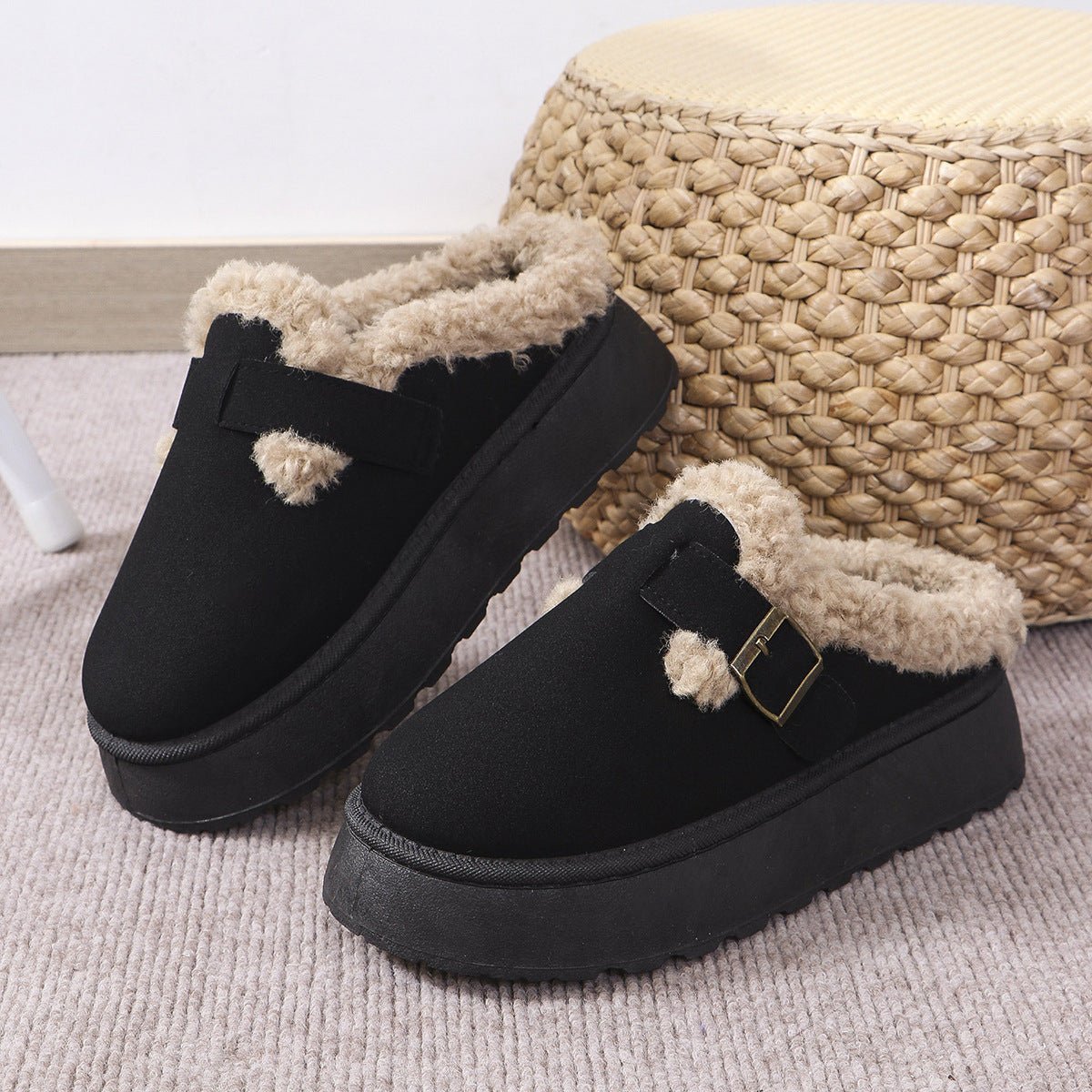 PLUSHORIA – Zapatillas de casa de felpa acogedoras para mujer