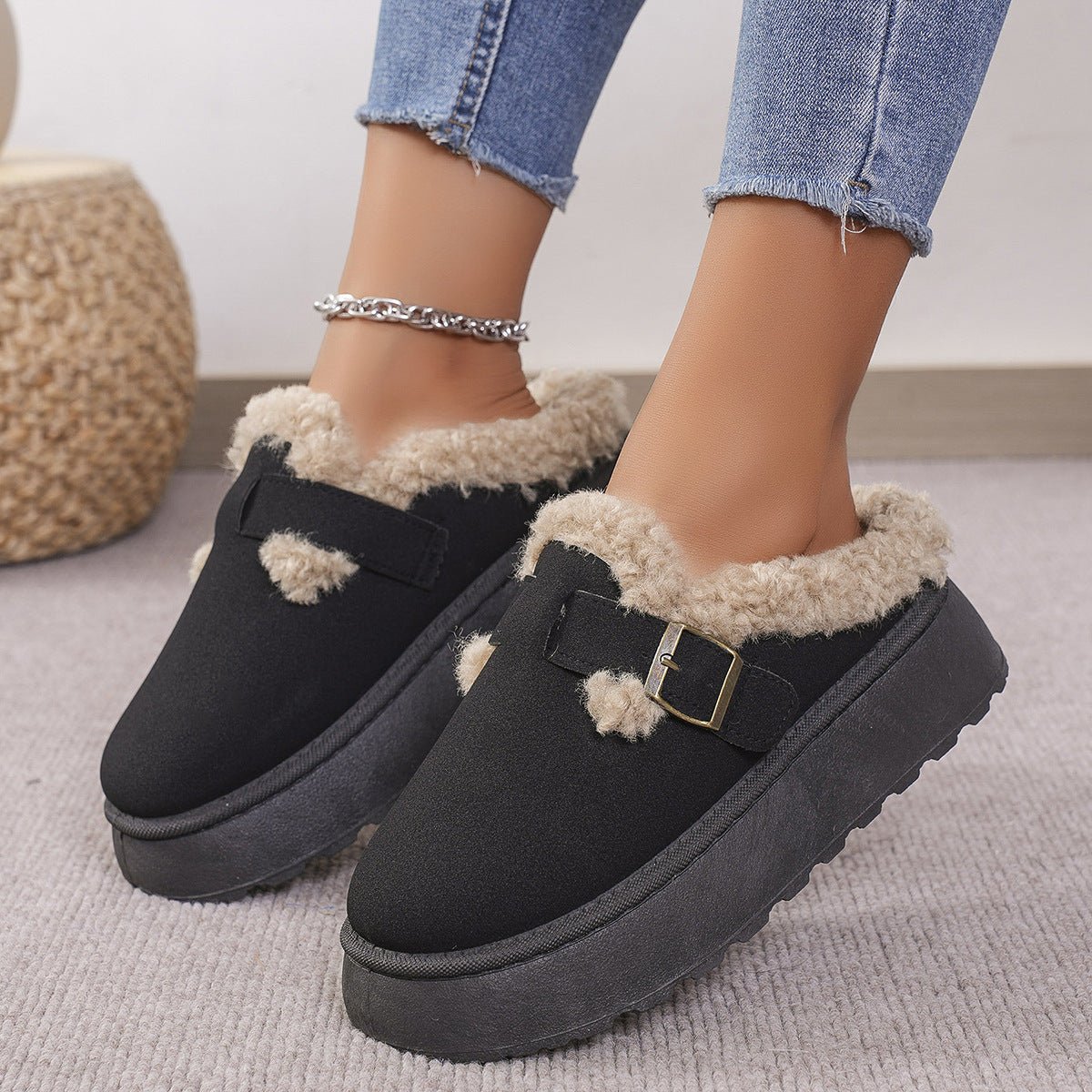 PLUSHORIA – Zapatillas de casa de felpa acogedoras para mujer