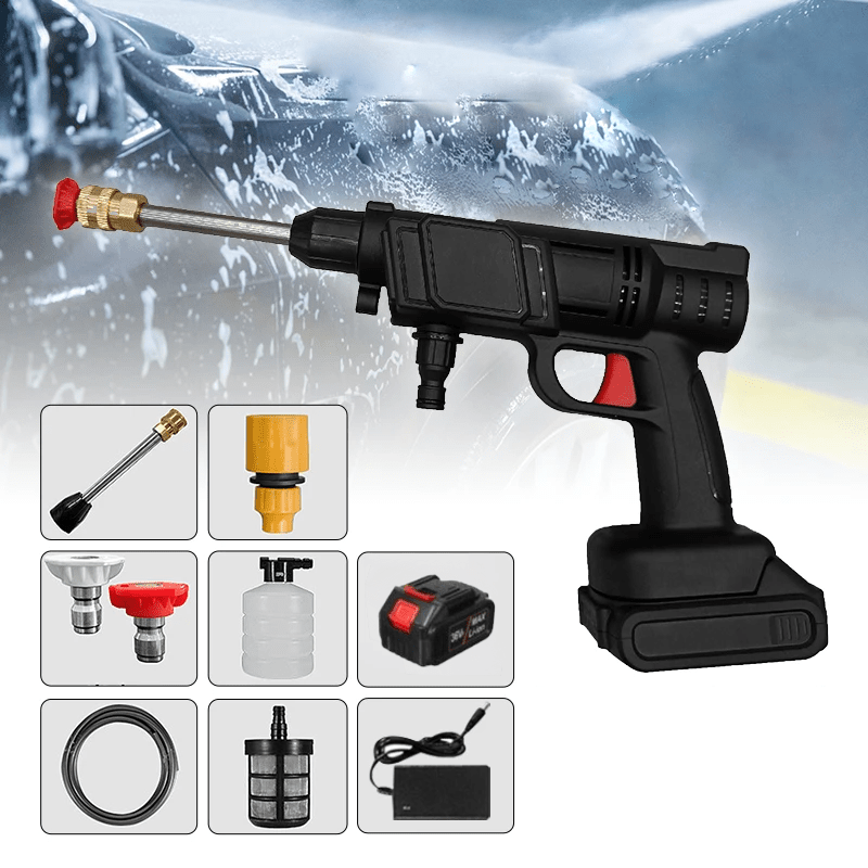 Portable Electric High-Pressure Cleaner with Foam Bottle and Dual Nozzles – Efficient 5m Hose for Deep Cleaning-1