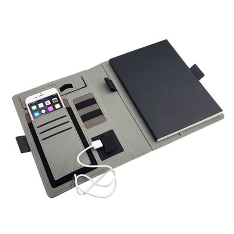Premium Wireless Charging Notebook - Multifunctional A5 Leather Folder 1