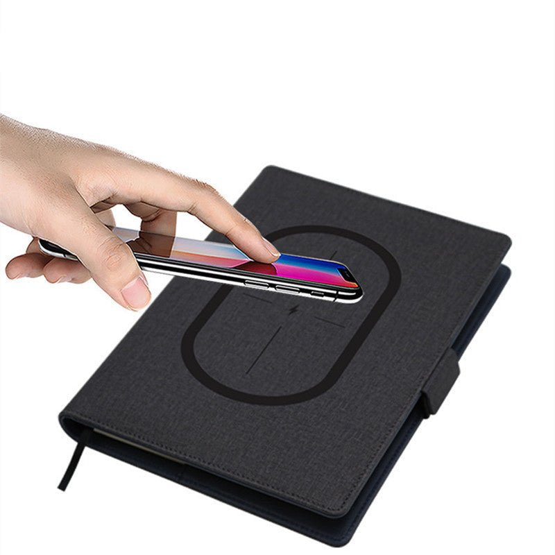 Premium Wireless Charging Notebook - Multifunctional A5 Leather Folder 2