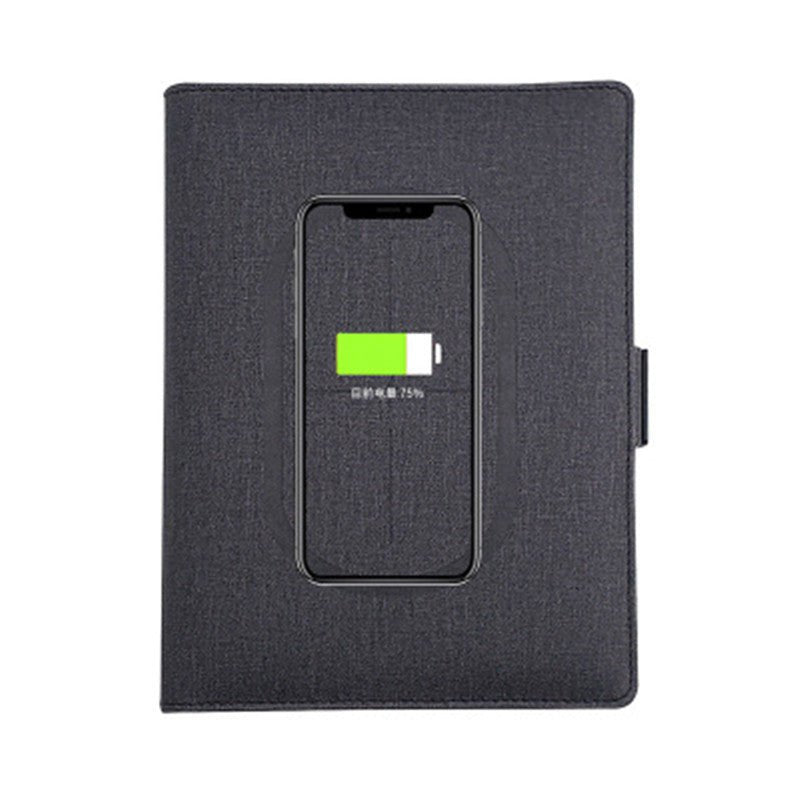 Premium Wireless Charging Notebook - Multifunctional A5 Leather Folder 0
